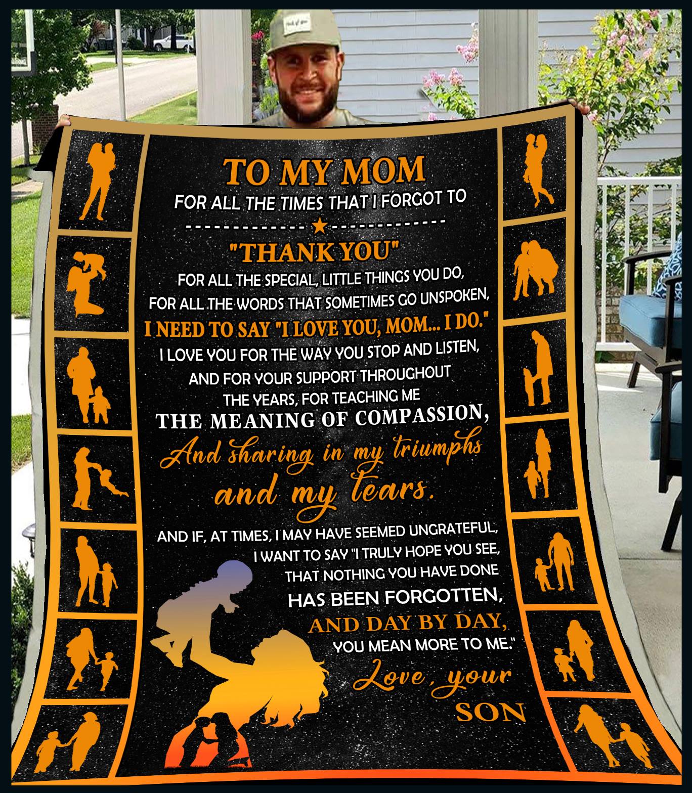 Mom and Son, To My Mom, Thank You, Happy Mother's Day - Fleece Blanket