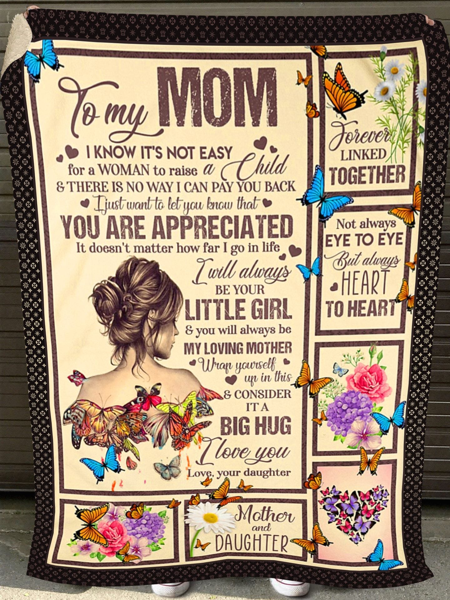 Not easy for a Women to raise a Child, Daughter Mother's Day Gift Fleece Blanket