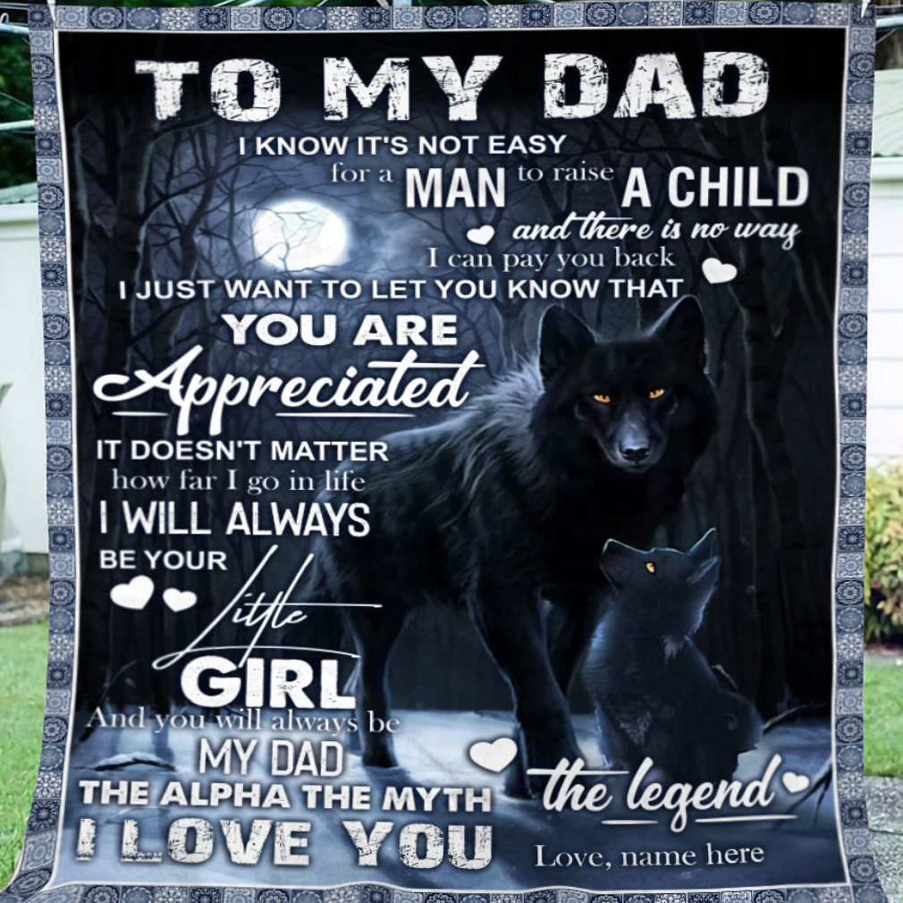 To My Dad Blanket From Son And Daughter, Customized Blanket Happy Father's Day Gift