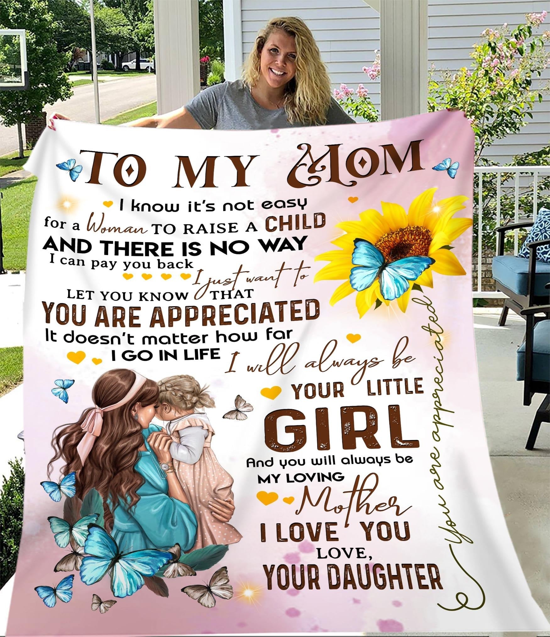 To My Mom, You Are My Sunshine, Happy Mother's Day - Fleece Blanket