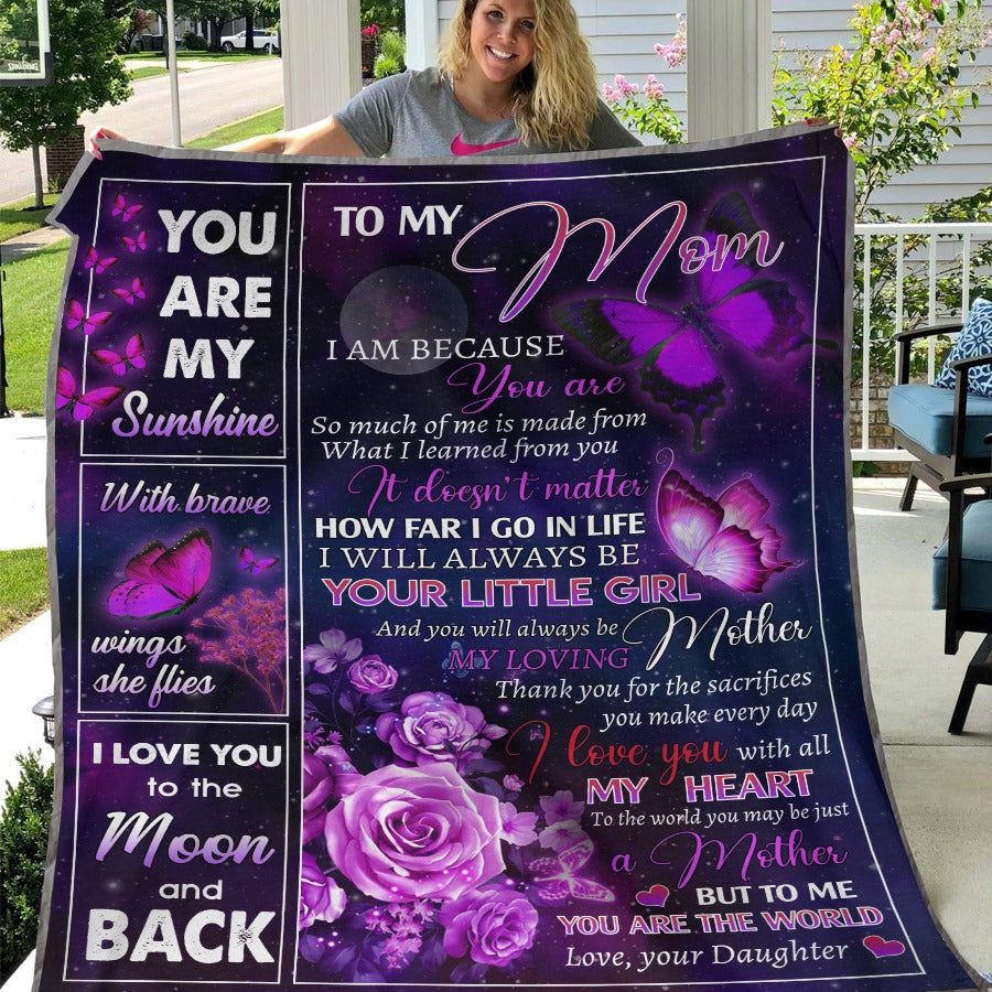 To My Mommy, I love you to the Moon and Back - Fleece Blanket