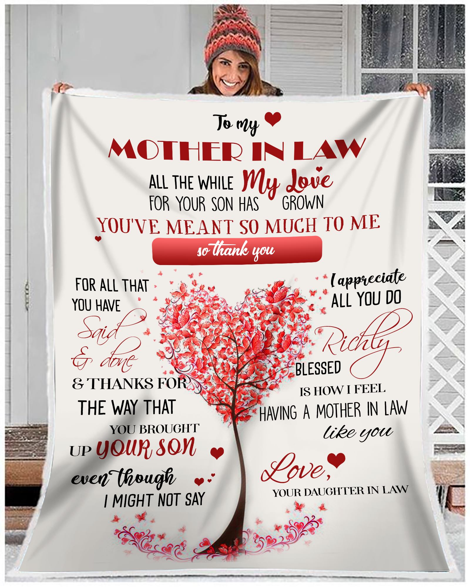 To My Mother-In-Law, You've meant to so much to me so Thank You, Happy Mother's Day, Fleece Blanket
