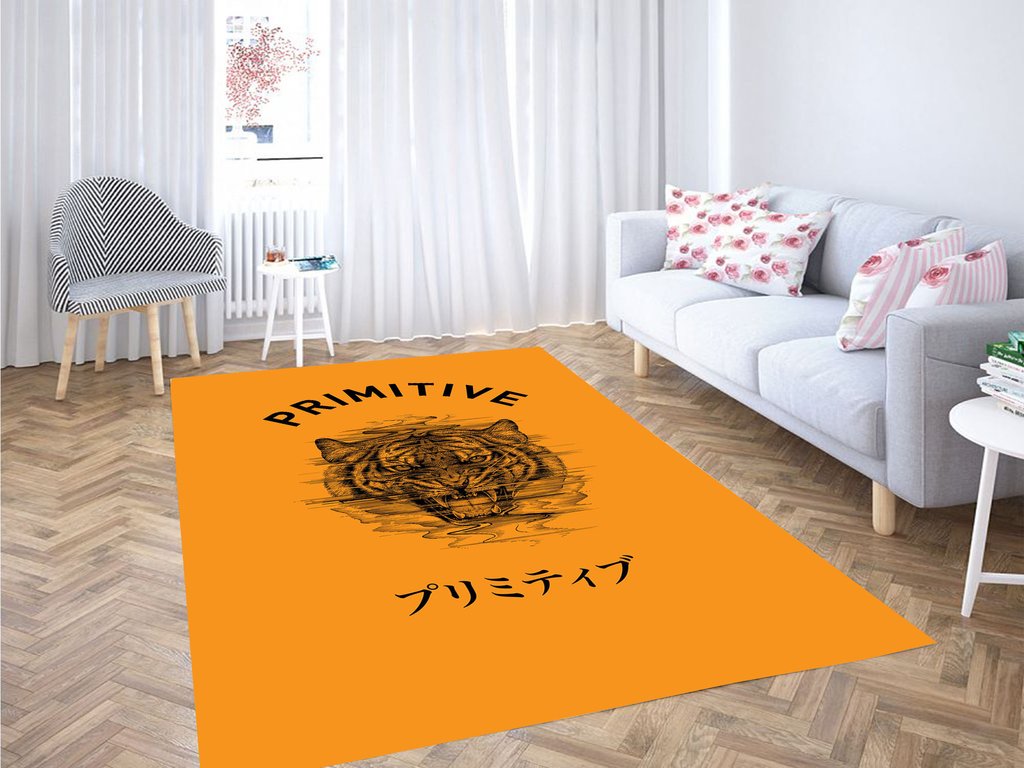 Primitive Tiger Living Room Modern Carpet Rectangle Rug