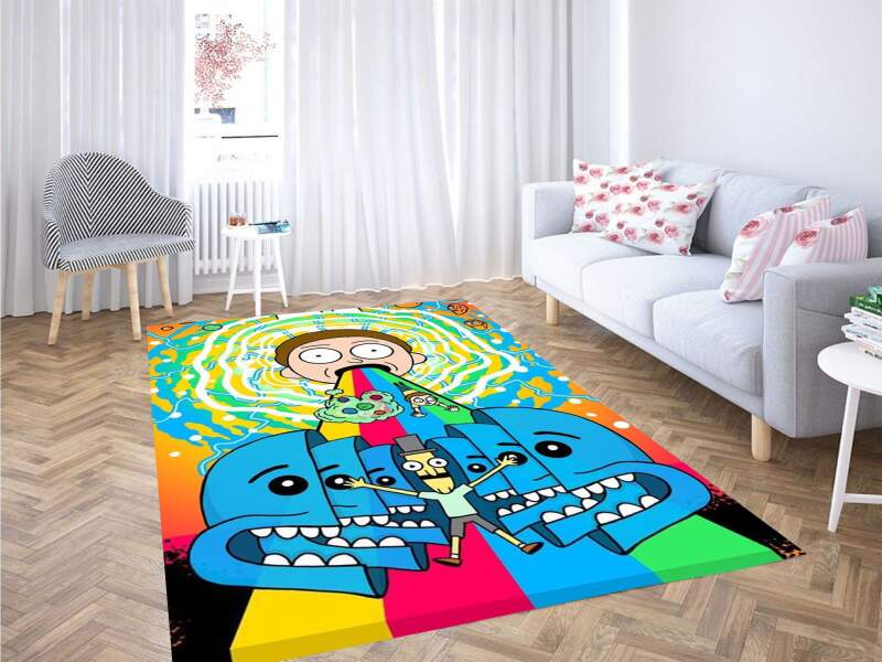 Primitive X Rick And Morty Collage Carpet Rectangle Rug