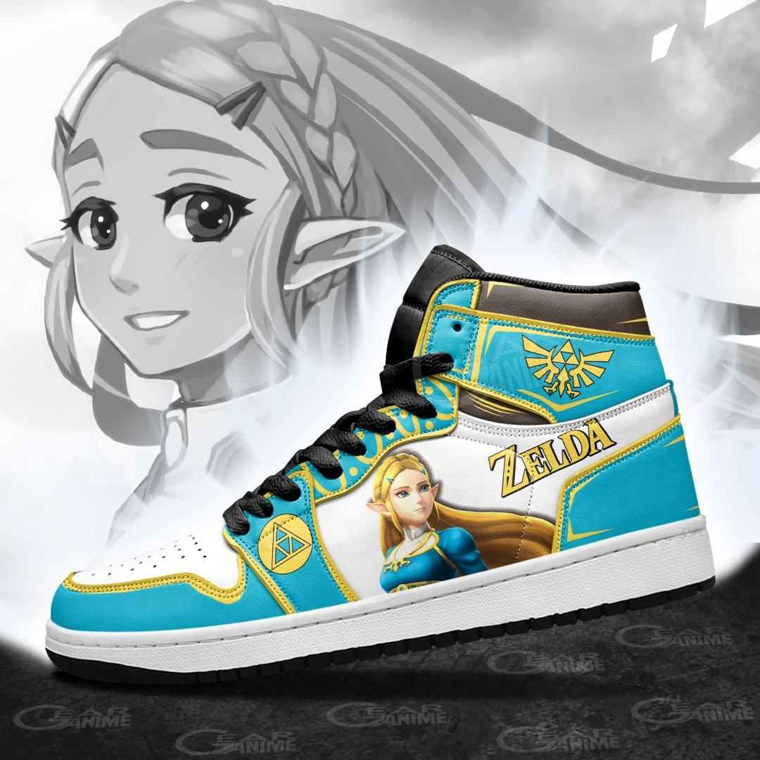 Princess Zelda JD1s Sneakers Anime The Legend of Zelda Shoes, Air Jordan Hightop