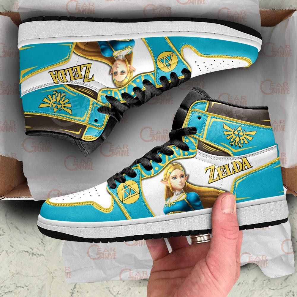 Princess Zelda JD1s Sneakers Anime The Legend of Zelda Shoes, Air Jordan Hightop