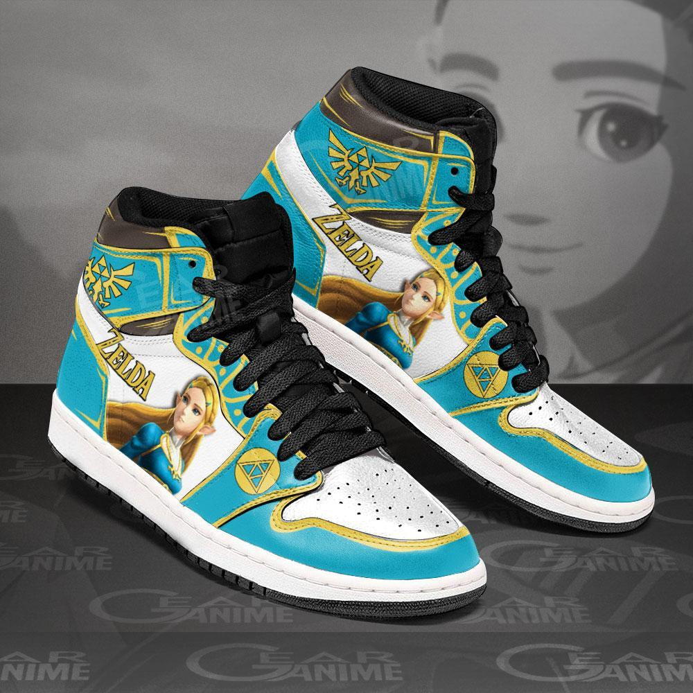 Princess Zelda JD1s Sneakers Anime The Legend of Zelda Shoes, Air Jordan Hightop
