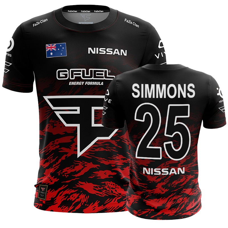 Pro Team Ben Simmons #25 FaZe Clan Red Jersey