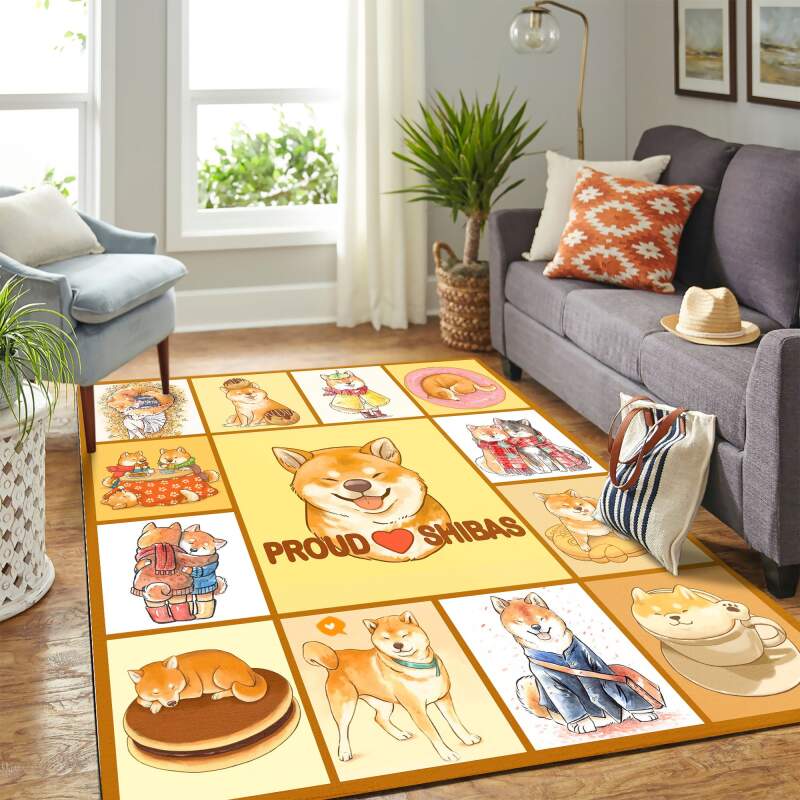 Proud Shibas Mk Carpet Area Rectangle Rug