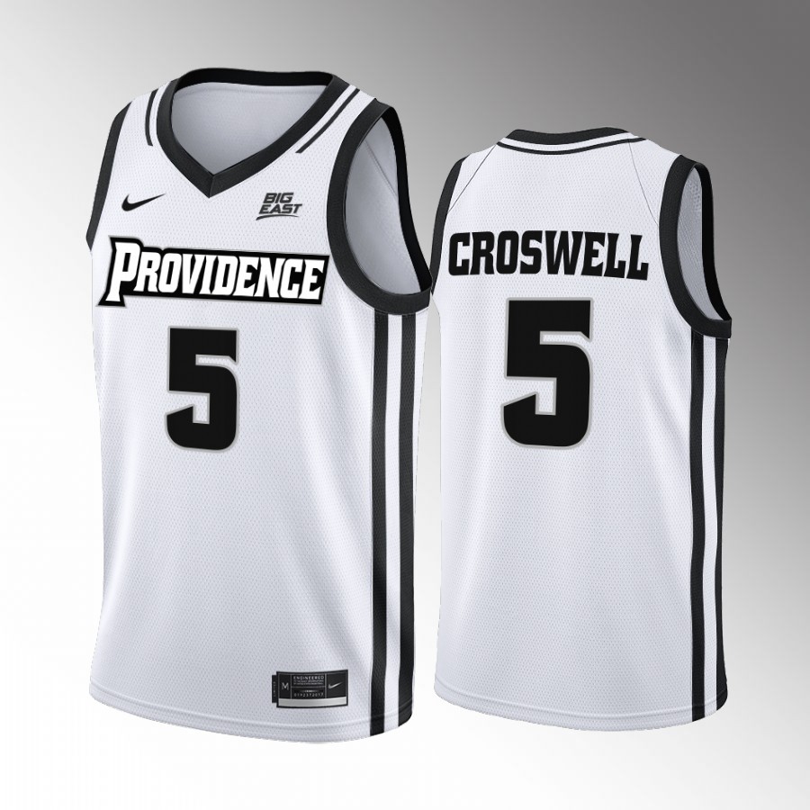 Providence Friars Ed Croswell Jersey 2022-23 College White Home Uniform