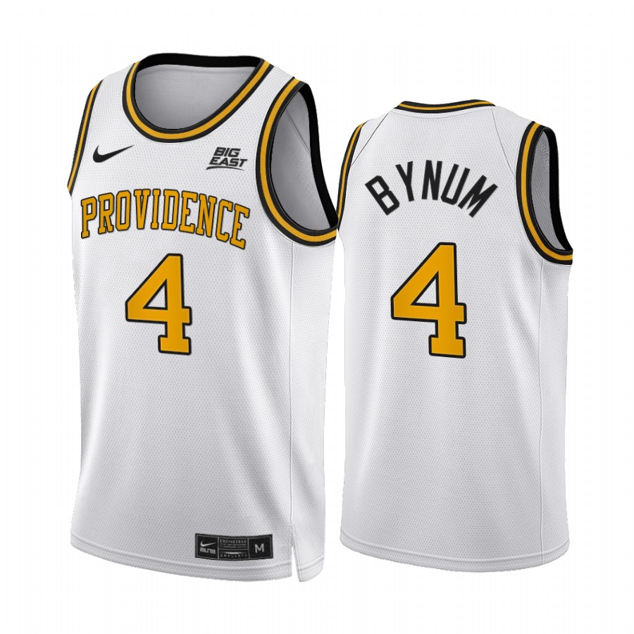 Providence Friars Jared Bynum Jersey 2022 College White Big East Uniform