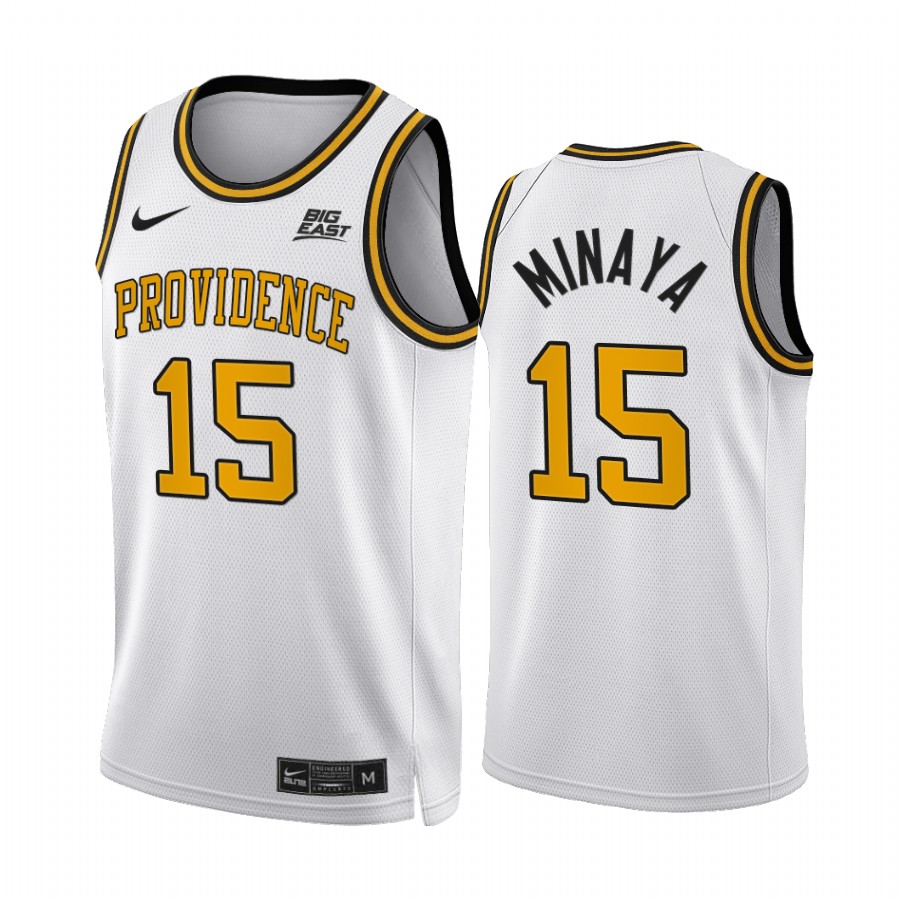Providence Friars Justin Minaya Jersey 2022 College White Big East Uniform