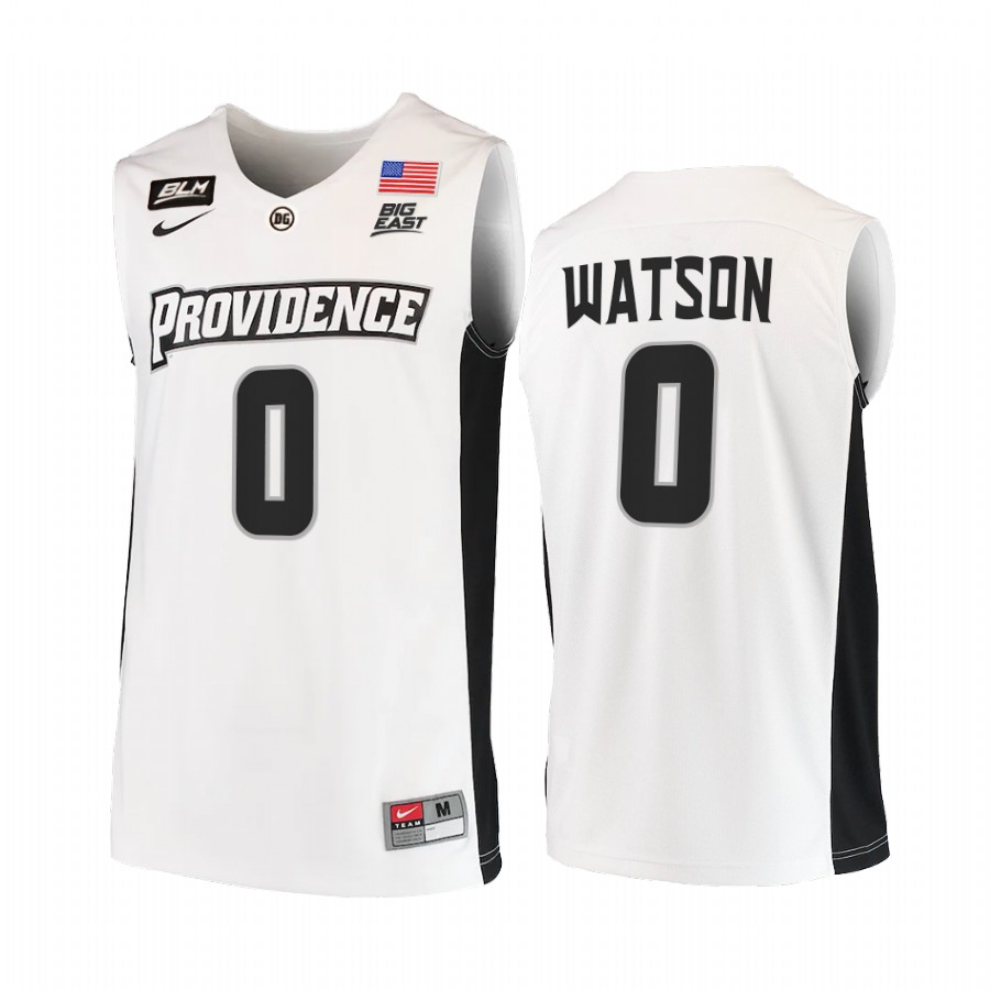 Providence Friars Nate Watson Jersey 2021-22 College White BLM Uniform