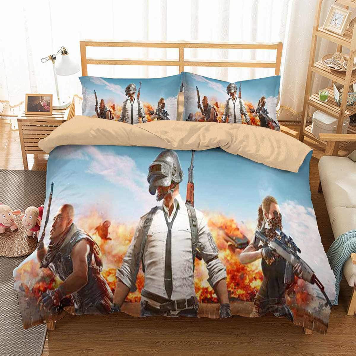 Pubg 3D Customized Duvet Cover Bedding Set