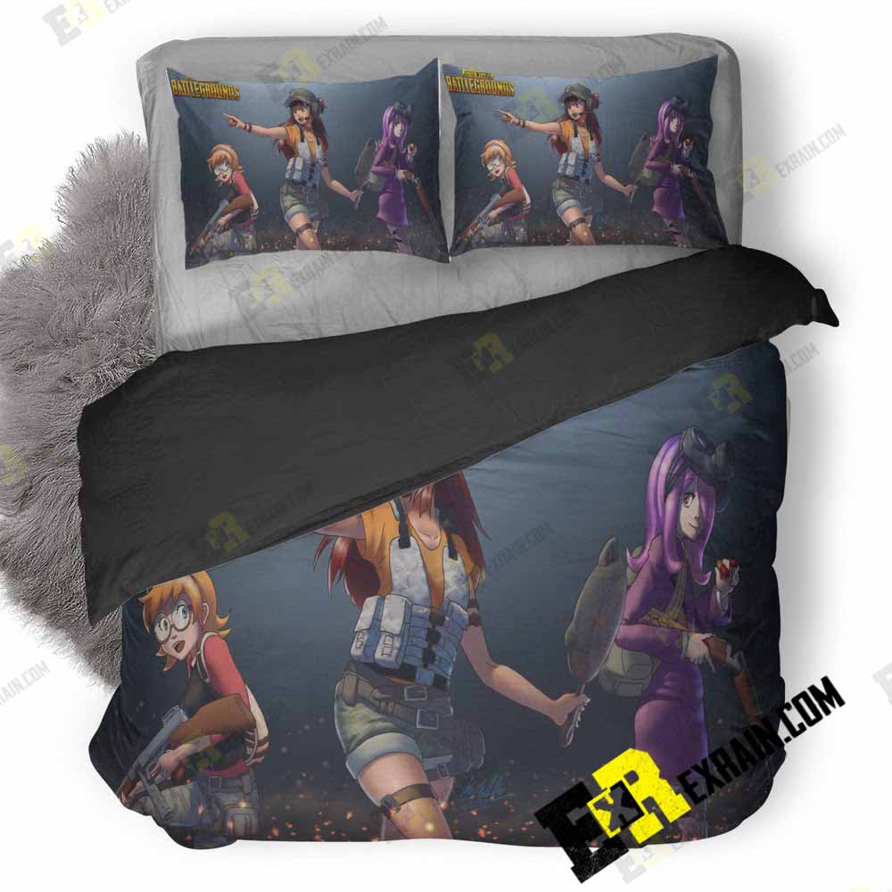 Pubg Anime Crossover Art 8M 3D Customized Duvet Cover Bedding Set