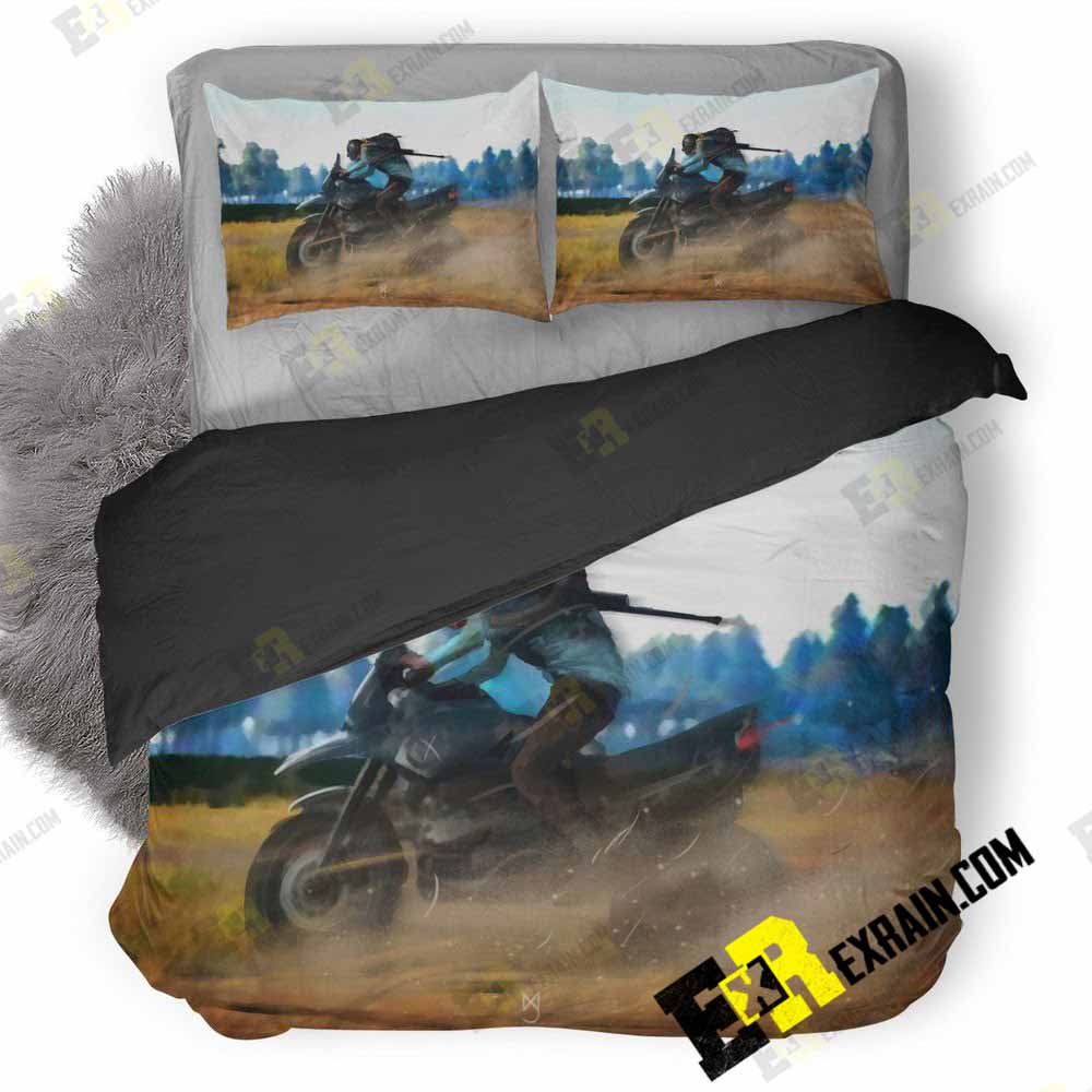 Pubg Guy On Bike Tk 3D Customized Duvet Cover Bedding Set