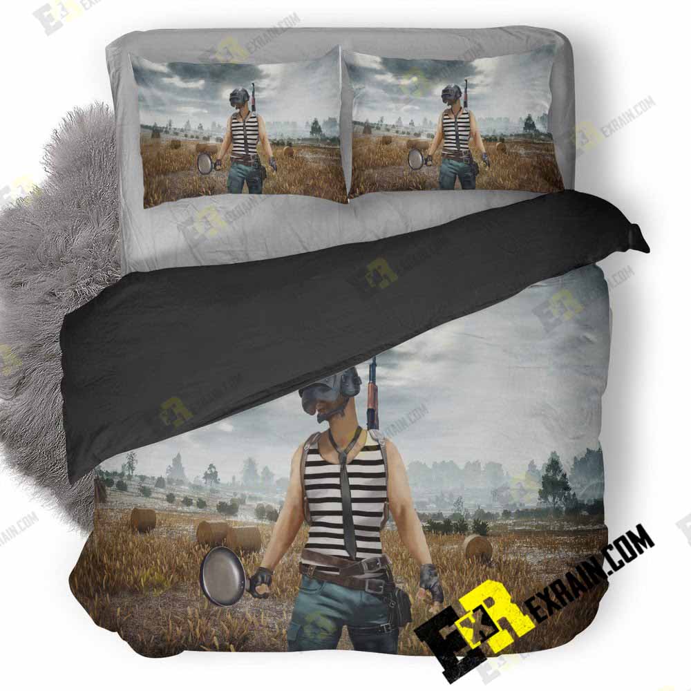 Pubg Helmet And Pan Player Bl 3D Customized Duvet Cover Bedding Set