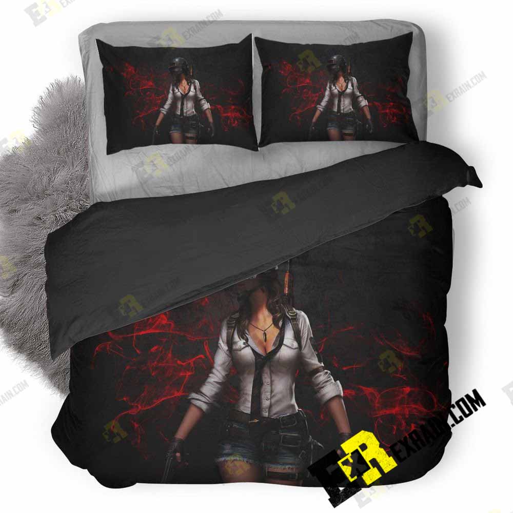 Pubg Helmet Girl Ln 3D Customized Duvet Cover Bedding Set