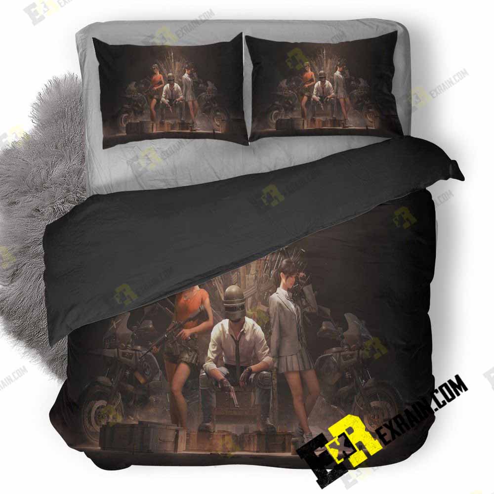 Pubg Helmet Guy With Girls And Guns I2 3D Customized Duvet Cover Bedding Set
