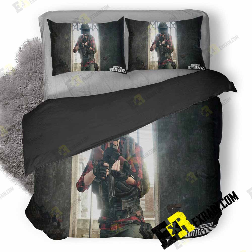 Pubg Helmet Man E1 3D Customized Duvet Cover Bedding Set