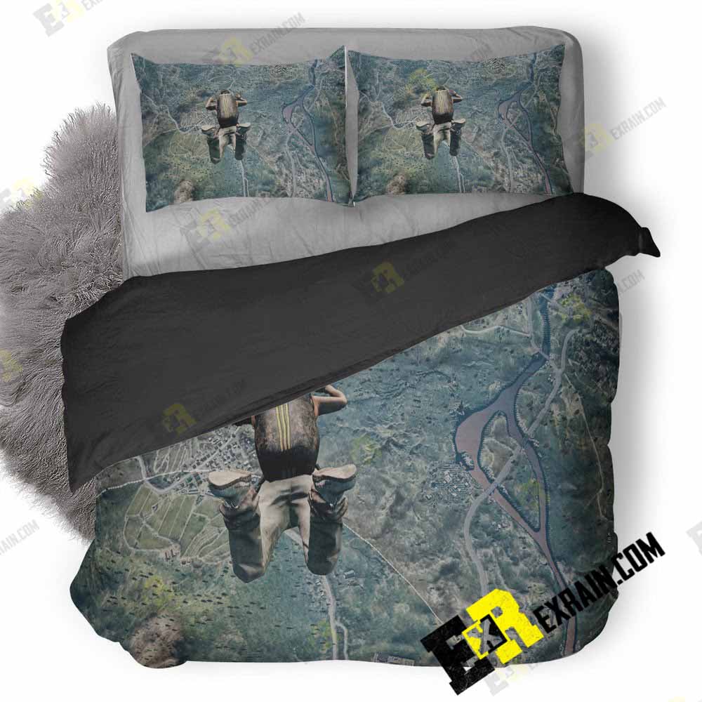 Pubg Jump From Plane Jq 3D Customized Duvet Cover Bedding Set