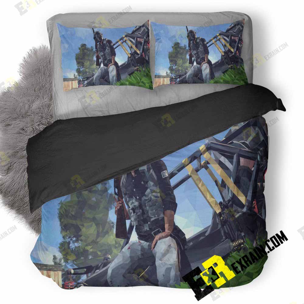 Pubg Low Poly Design 3D Customized Duvet Cover Bedding Set