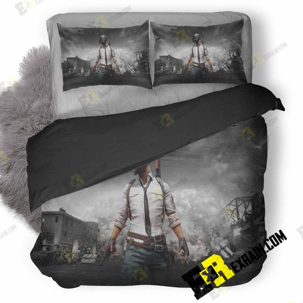 Pubg Monochrome Ko 3D Customized Duvet Cover Bedding Set