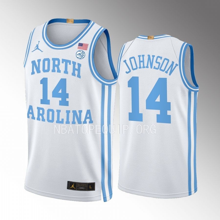 Puff Johnson UNC Tar Heels White Jersey 2022-23 Throwback Elite