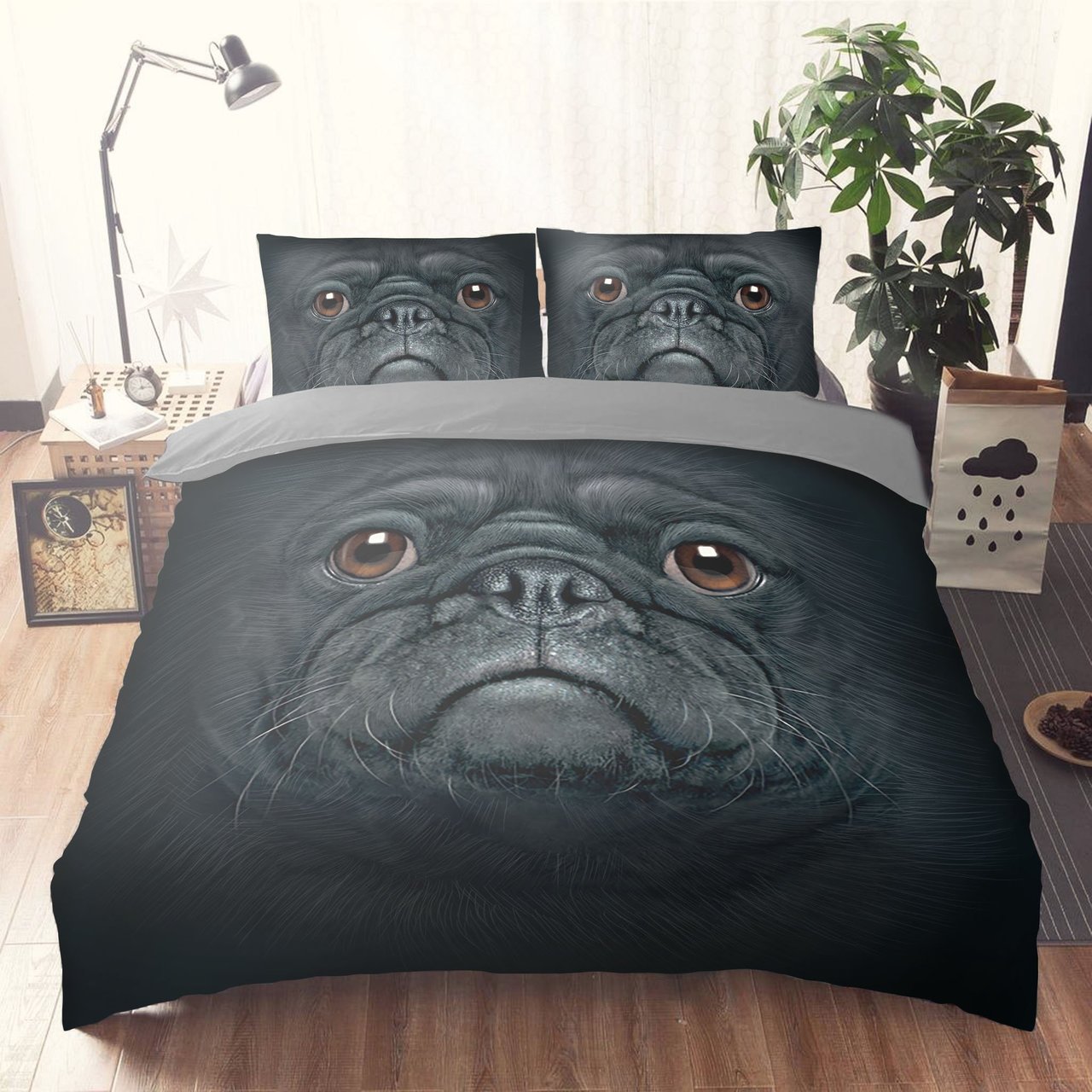 Pug Dog 3D Customized Duvet Cover Bedding Set
