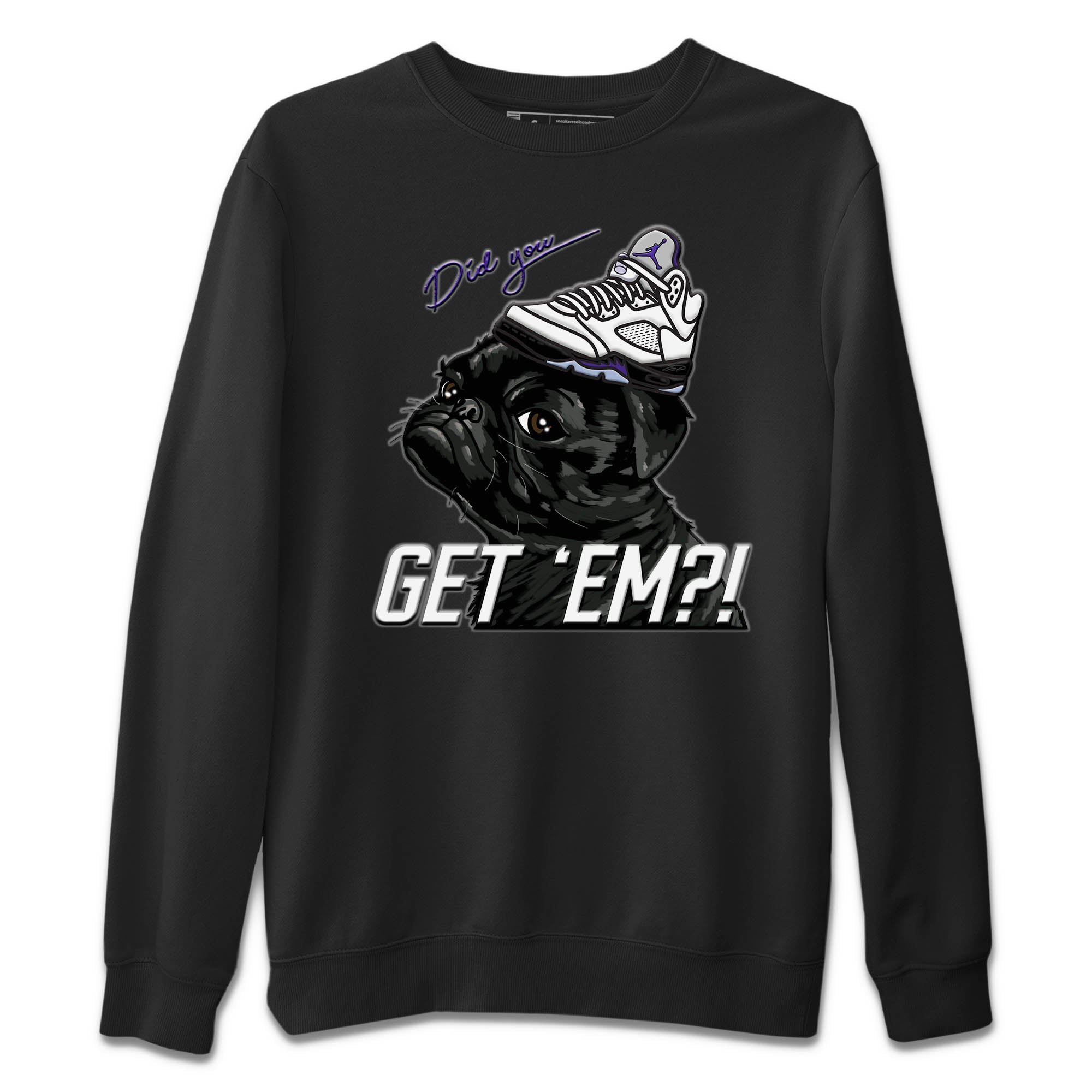 Pug Get Em Unisex Sweater – Air Jordan 5 Concord, Sneakers Matching Sweater