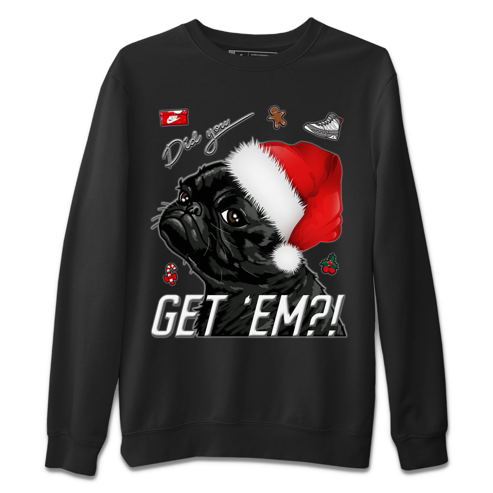 Pug Get Em Unisex Sweater – Air Jordan 9 Fire Red, Sneakers Matching Sweater