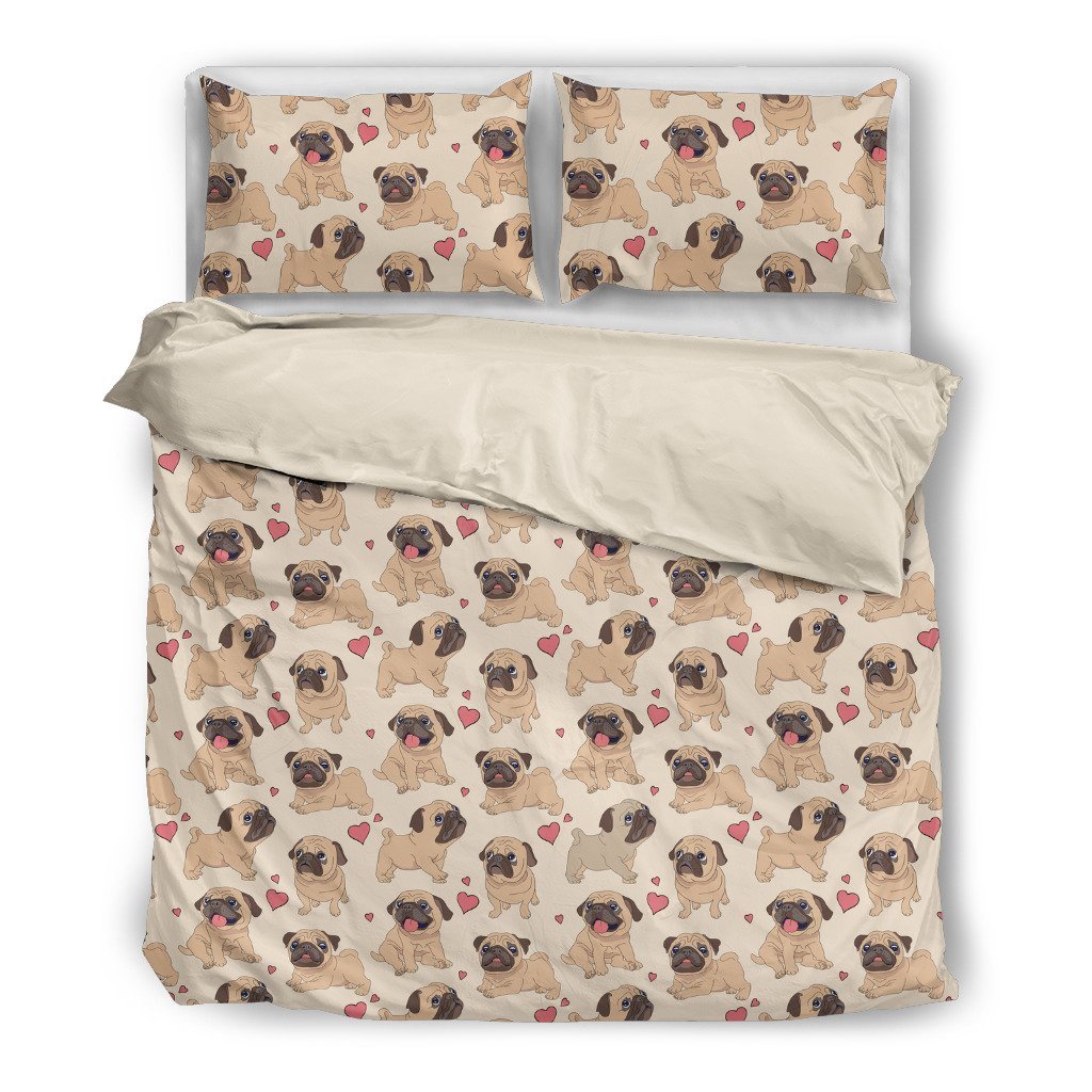 Pug Pattern Dg00773D Customized Duvet Cover Bedding Set