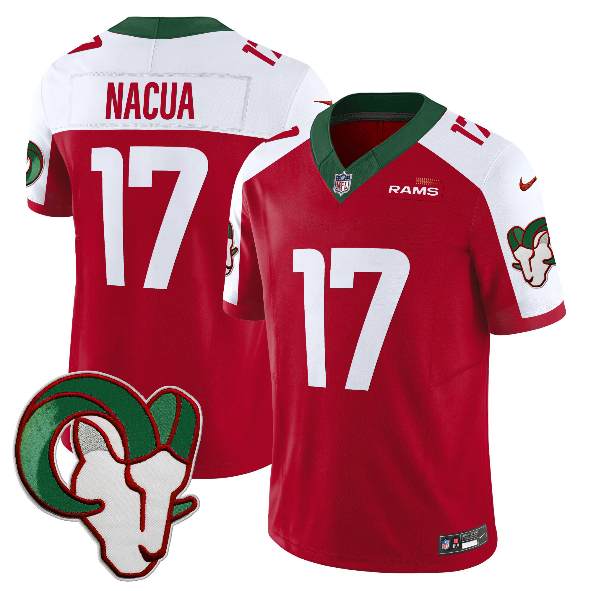 Puka Nacua Men's Los Angeles Rams Mexico Vapor Limited Red Alternate Jersey - All Stitched 