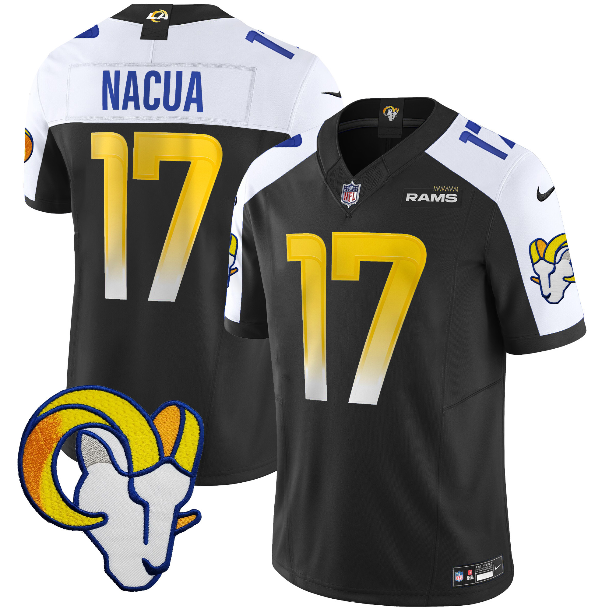 Puka Nacua Men's Los Angeles Rams Vapor Limited Black Alternate Jersey - All Stitched 
