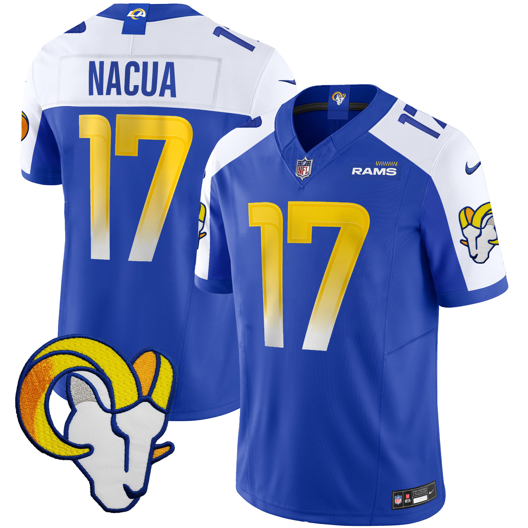 Puka Nacua Men's Los Angeles Rams Vapor Limited Royal Alternate Jersey - All Stitched 
