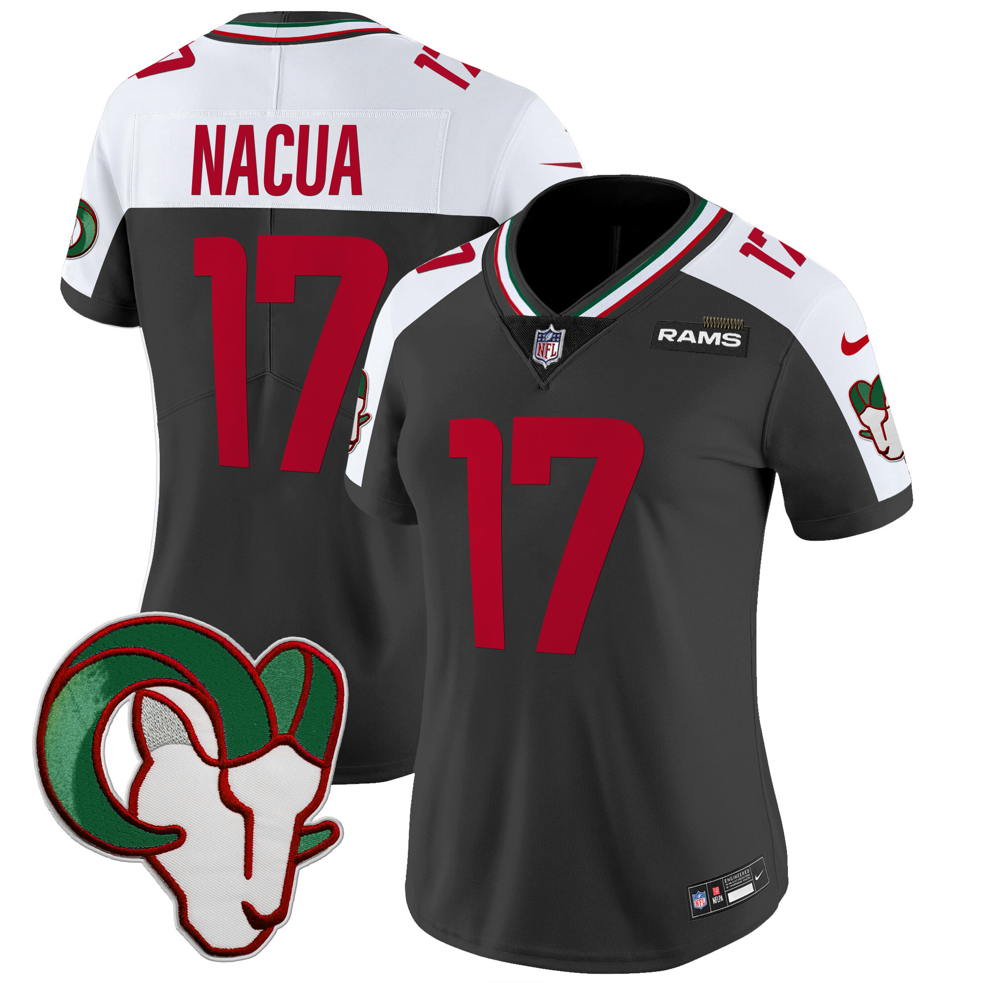 Puka Nacua Women's Los Angeles Rams Mexico Vapor Limited Black Alternate Jersey - All Stitched 