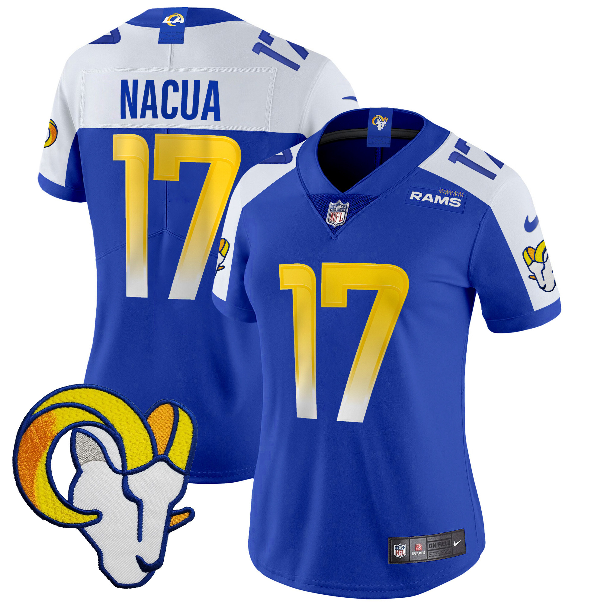 Puka Nacua Women's Los Angeles Rams Vapor Limited Royal Alternate Jersey - All Stitched 