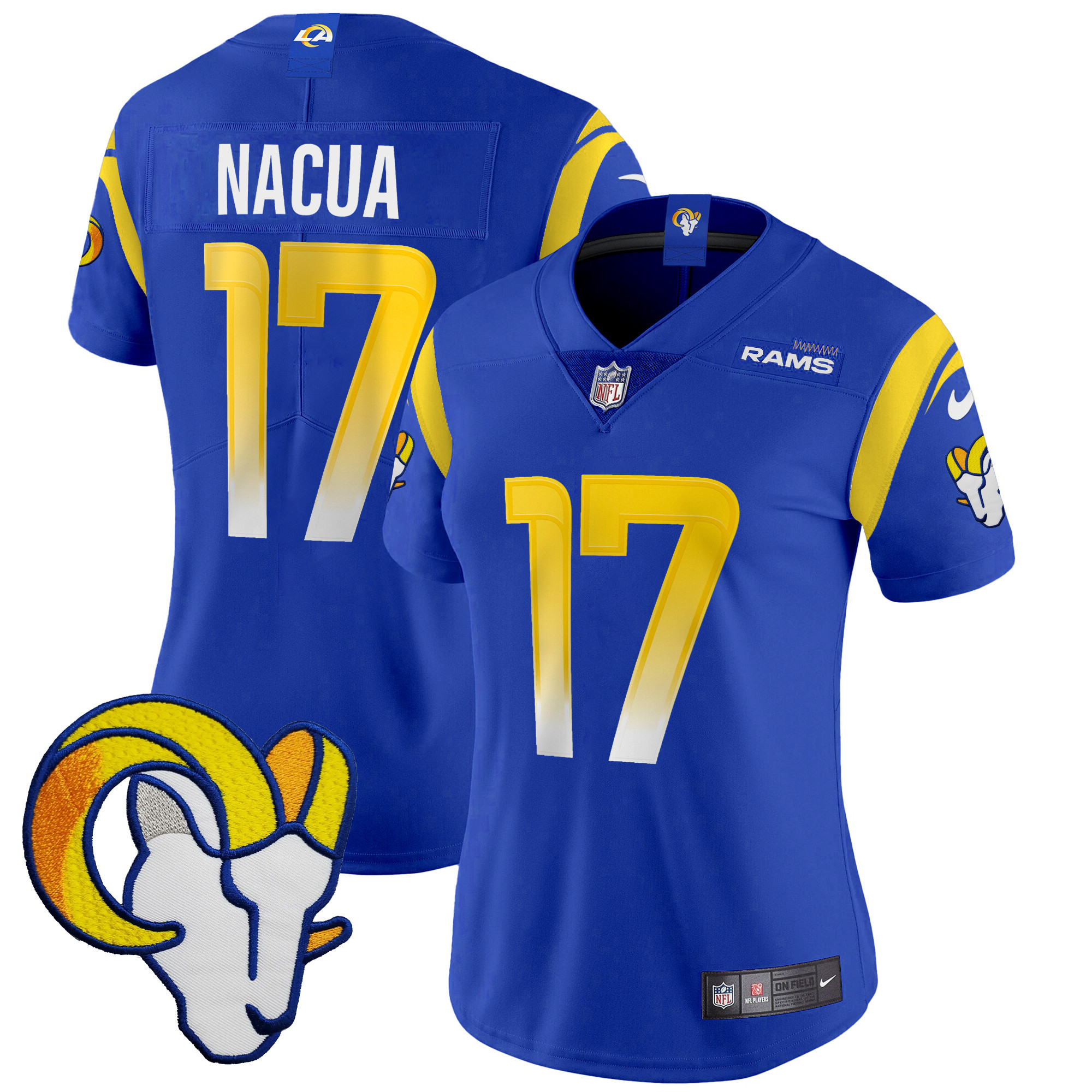 Puka Nacua Women's Los Angeles Rams Vapor Limited Royal Jersey - All Stitched 