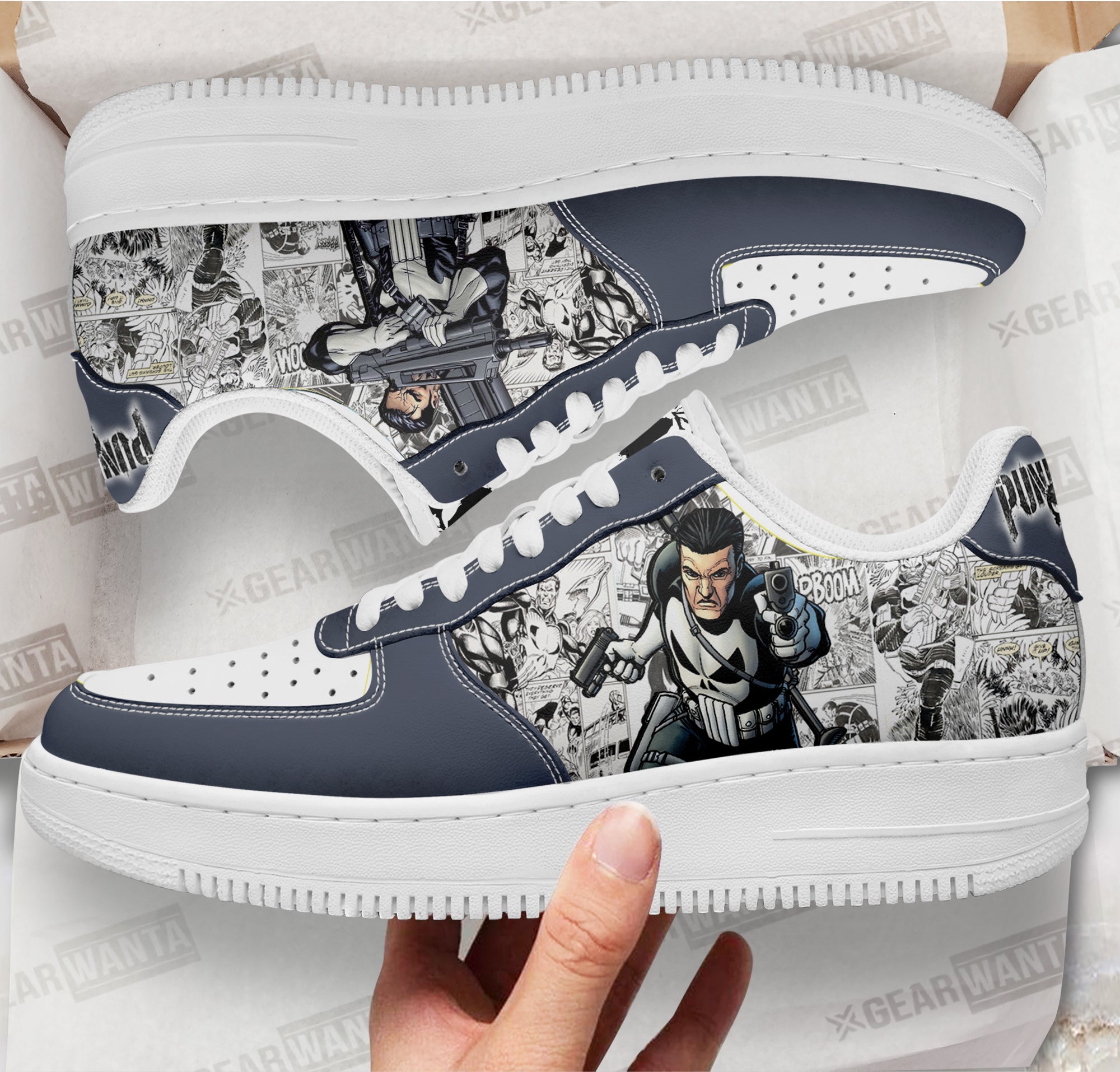 Punisher Air Sneakers Custom Superhero Comic Shoes