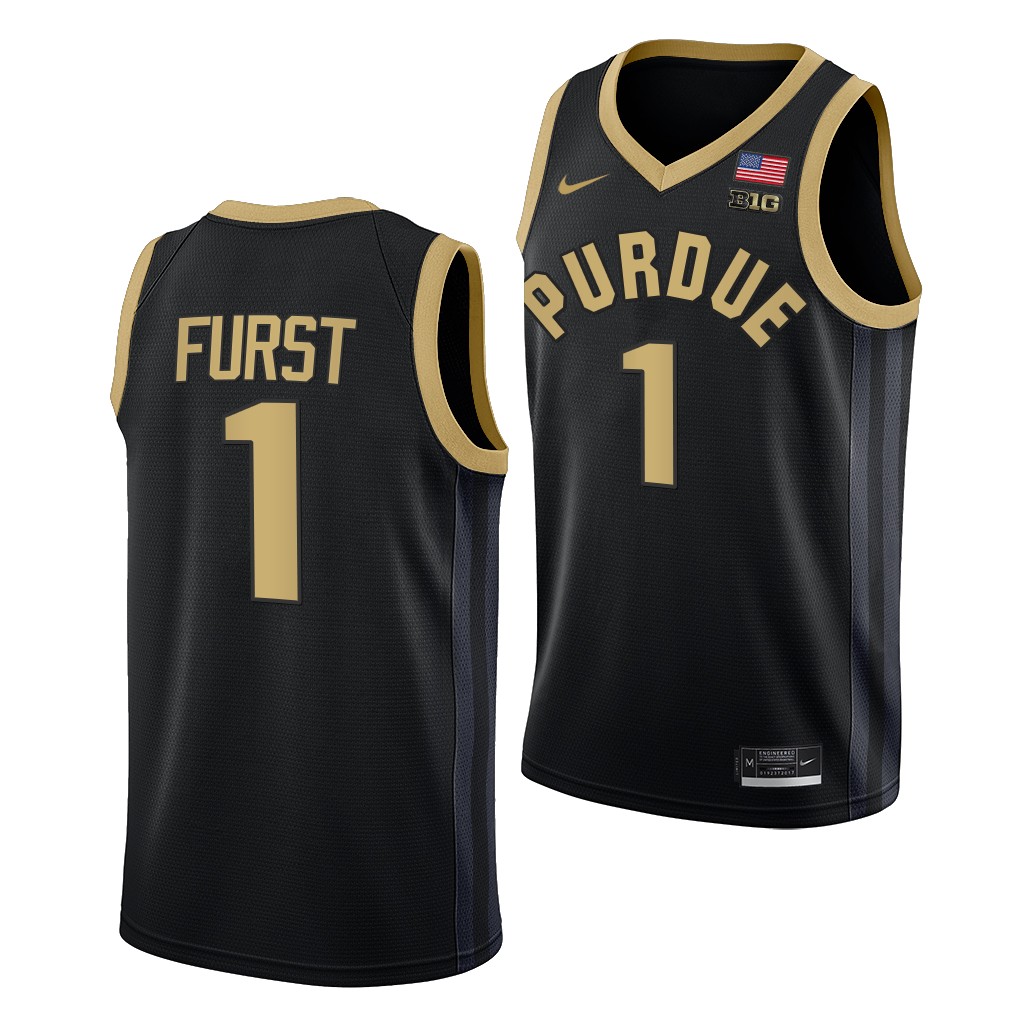 Purdue Boilermakers Caleb Furst College uniform Black #1 Jersey 2022-23