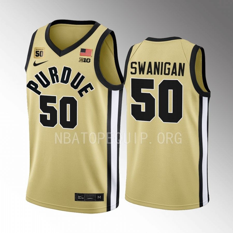 Purdue Boilermakers Caleb Swanigan Jersey Gold Swanigan patch Uniform