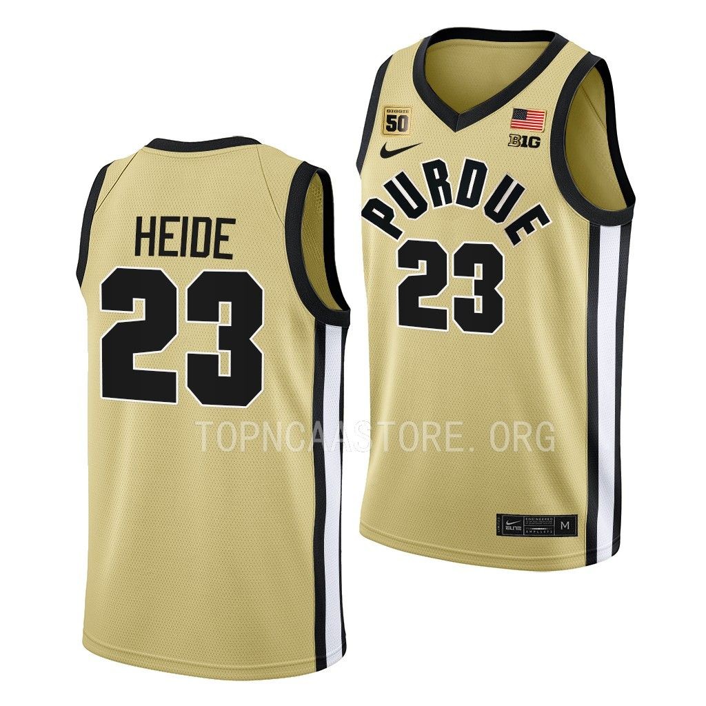 Purdue Boilermakers Cam Heide Swanigan patch uniform Gold #23 Jersey 2022-23
