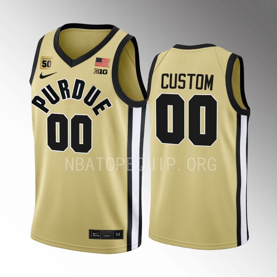 Purdue Boilermakers Custom Jersey 2022-23 Gold Swanigan patch Uniform