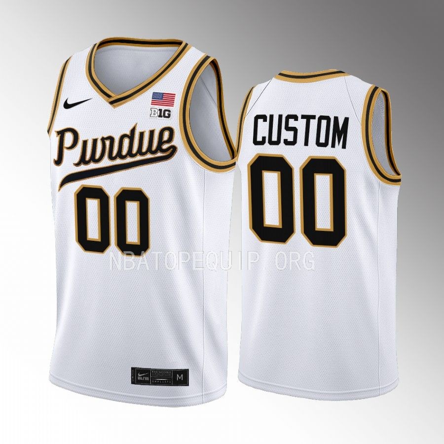 Purdue Boilermakers Custom Jersey 2022-23 Rick Mount-Era White Throwback Uniform