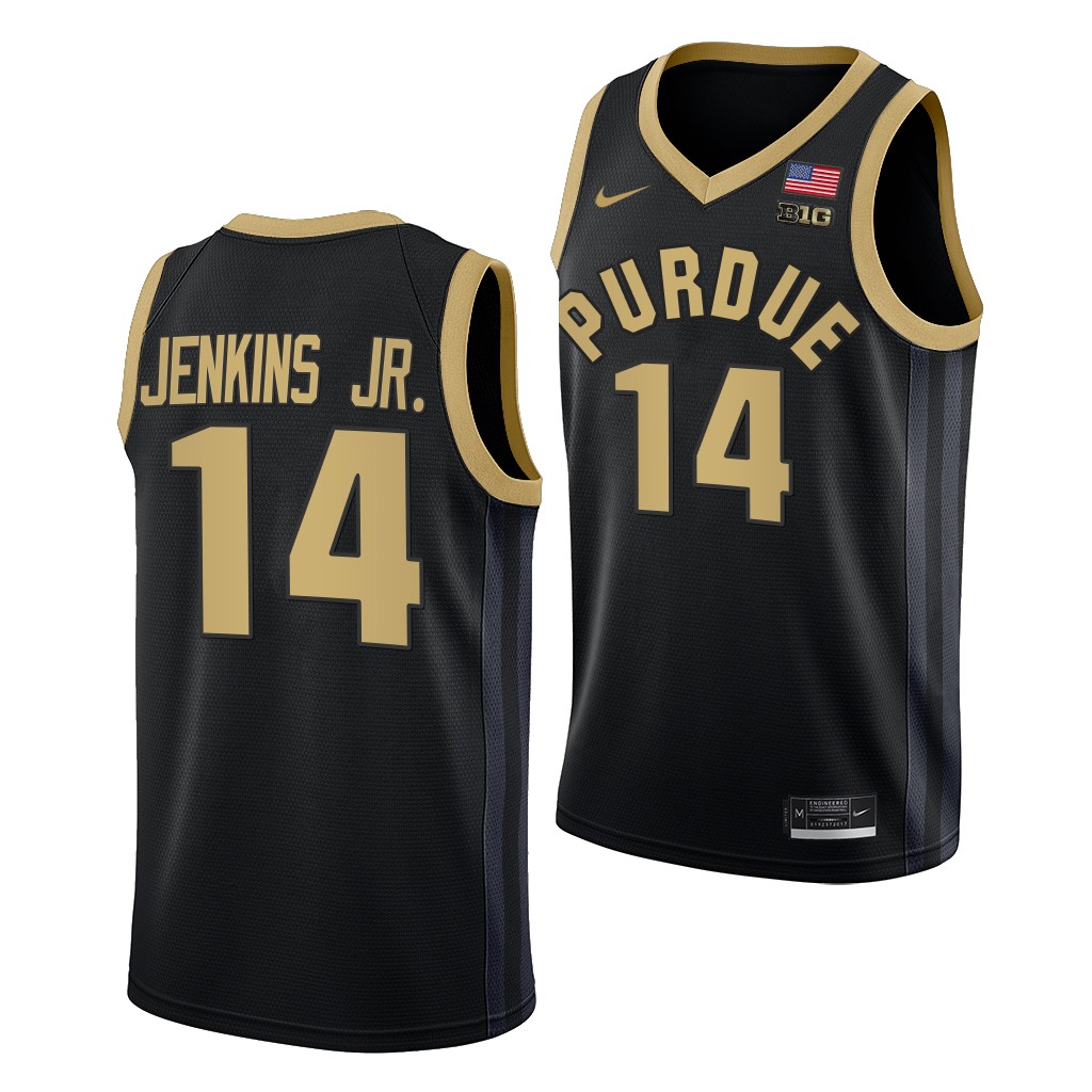 Purdue Boilermakers David Jenkins Jr. College uniform Black #14 Jersey 2022-23