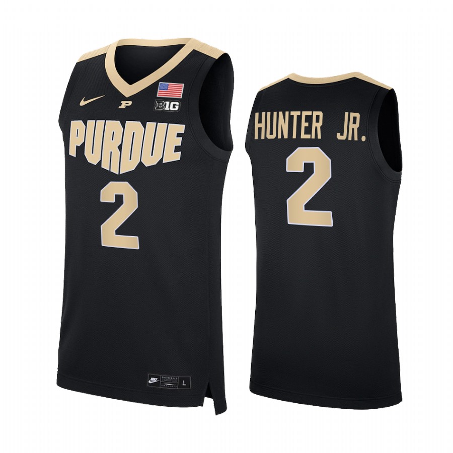 Purdue Boilermakers Eric Hunter Jr. Jersey 2021-22 College Black Uniform