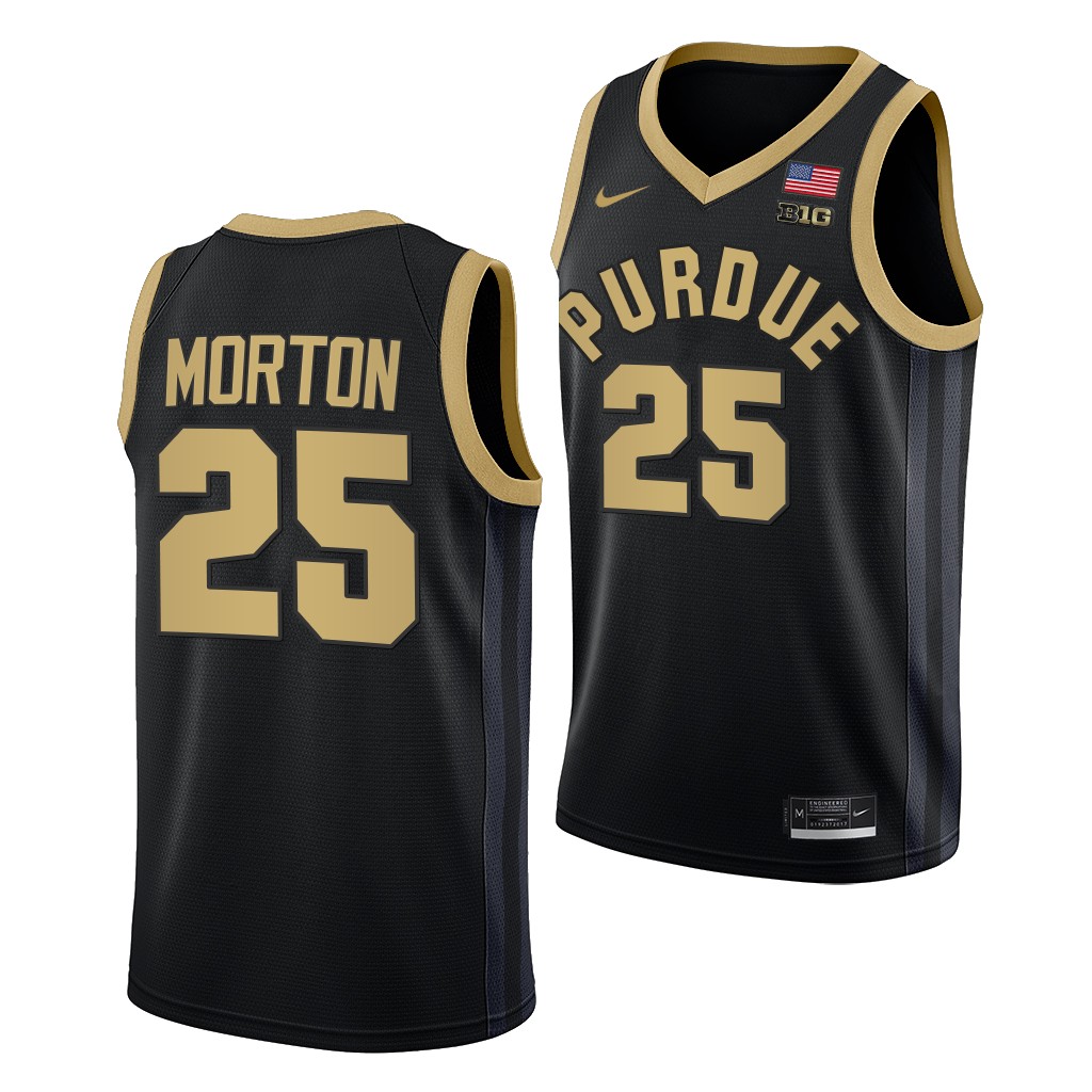 Purdue Boilermakers Ethan Morton College uniform Black #25 Jersey 2022-23
