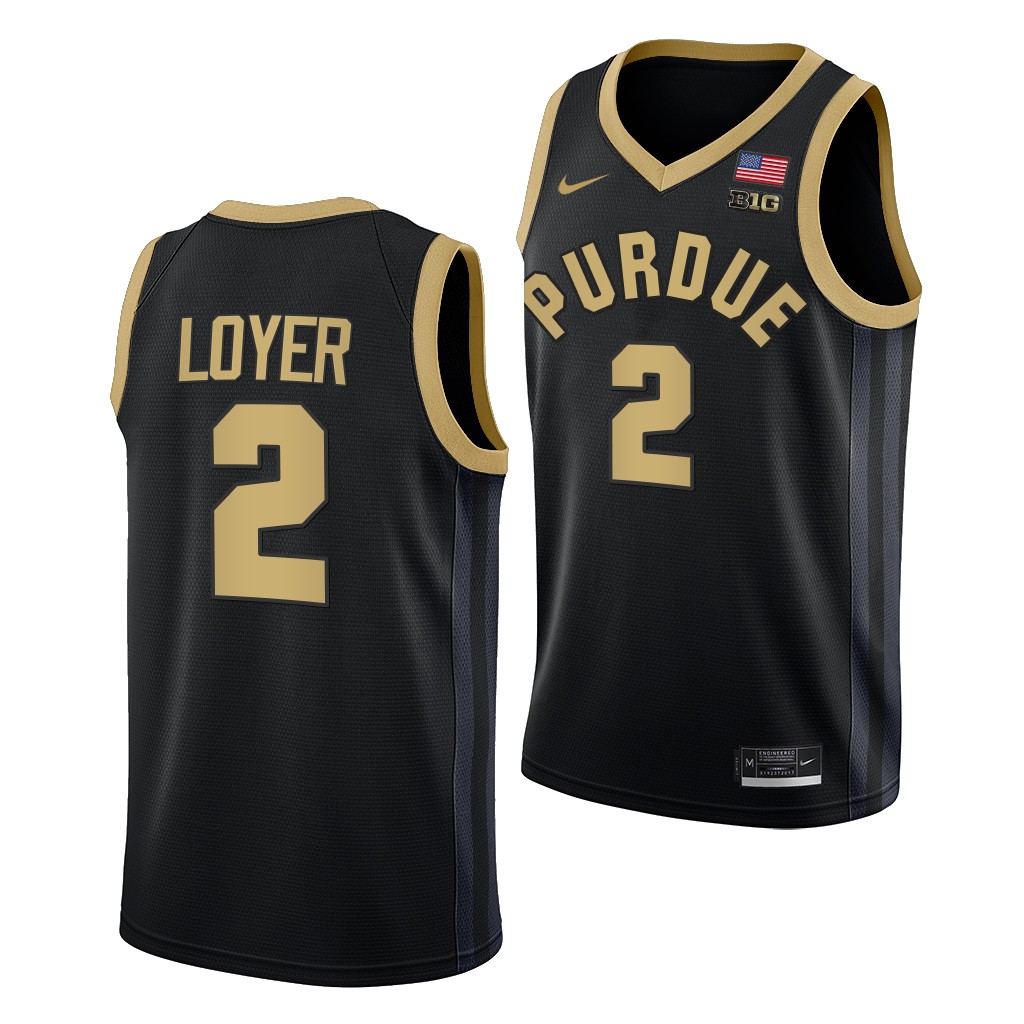 Purdue Boilermakers Fletcher Loyer College uniform Black #2 Jersey 2022-23