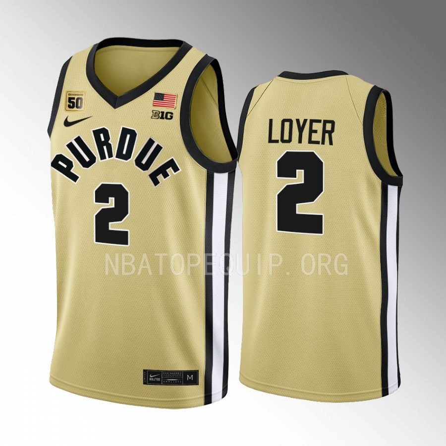 Purdue Boilermakers Fletcher Loyer Jersey 2022-23 Gold Swanigan patch Uniform