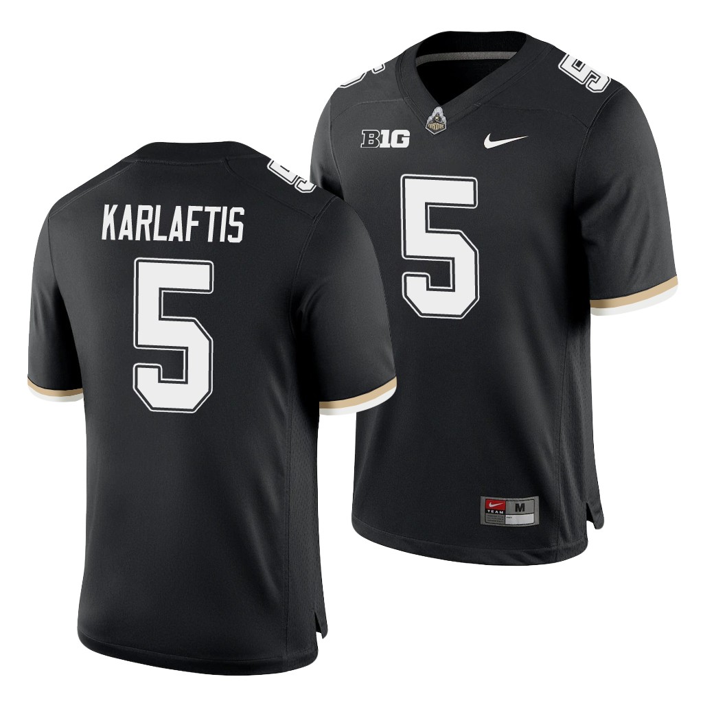 Purdue Boilermakers George Karlaftis Black College Game Jersey